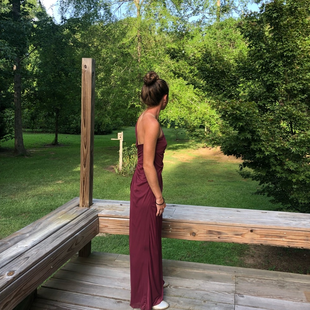 Wine colored bridesmaid dress